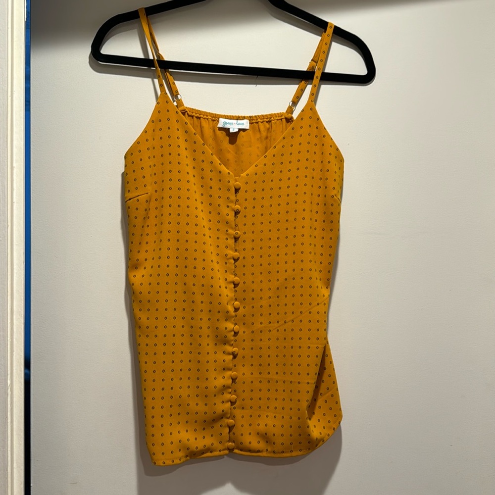Grace & Lace Patterned Button-Down Tank - image 1
